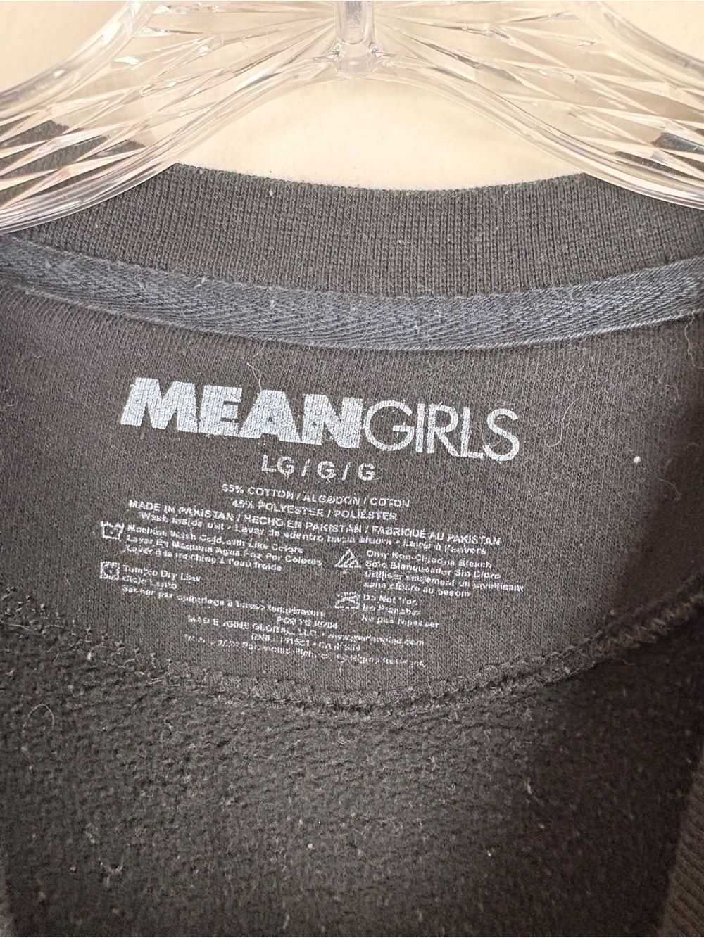 Mean Girls That’s So Fetch Pullover Long Sleeve Sweatershirt in Black/Pink - Picture 4 of 5